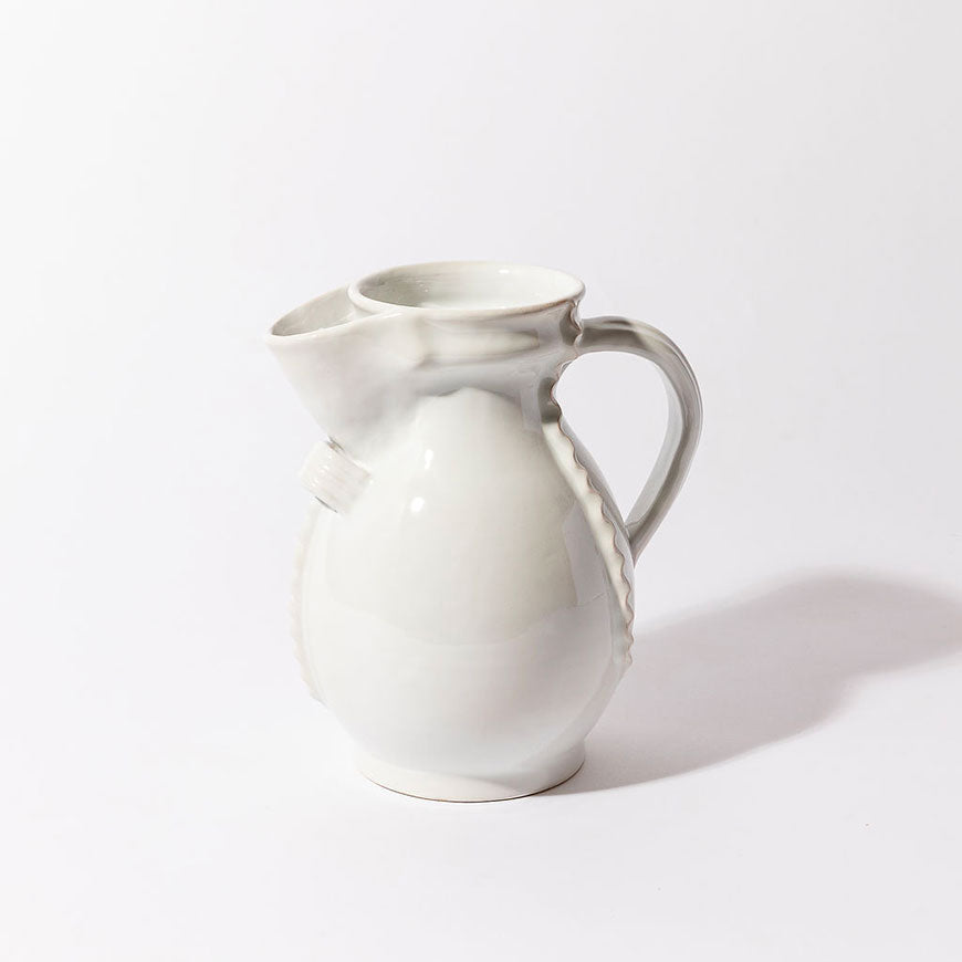 Pichet en céramique blanc avec bec verseur Fjord – Decoclico