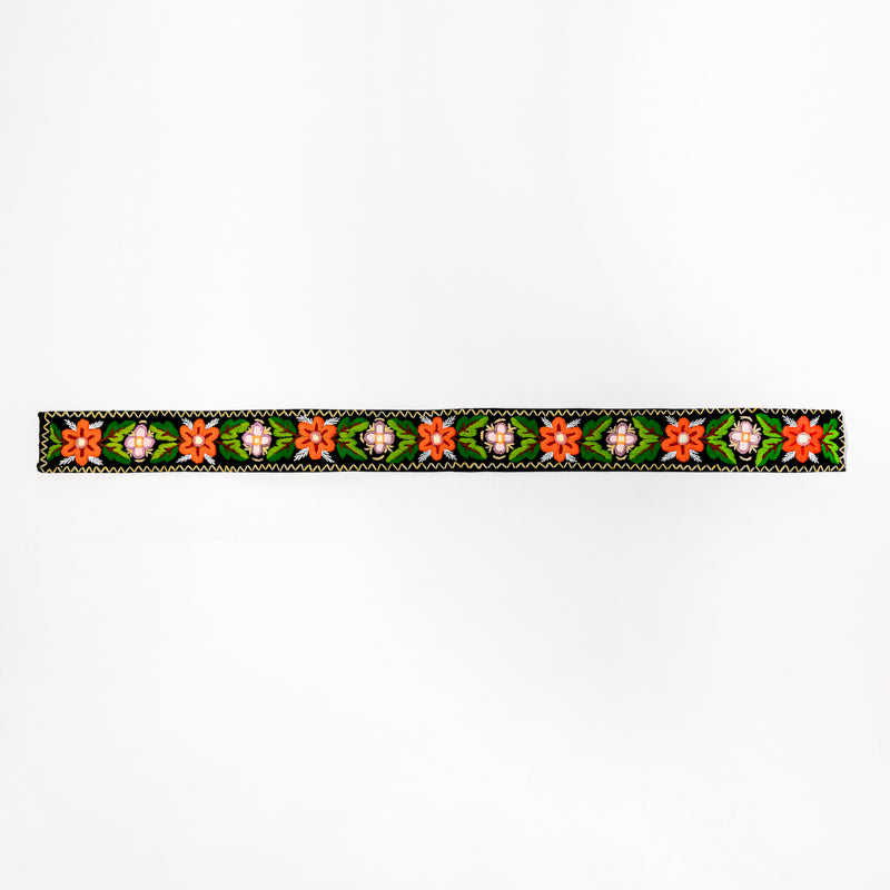 Thin embroidered belt