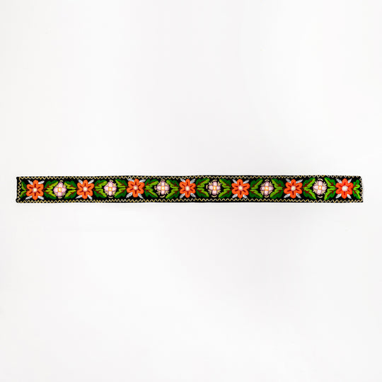 Thin embroidered belt