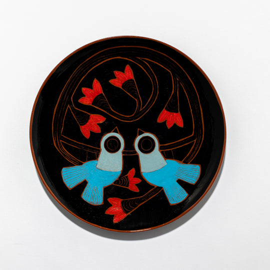 Triple Bird Plate 27cm in ceramic 