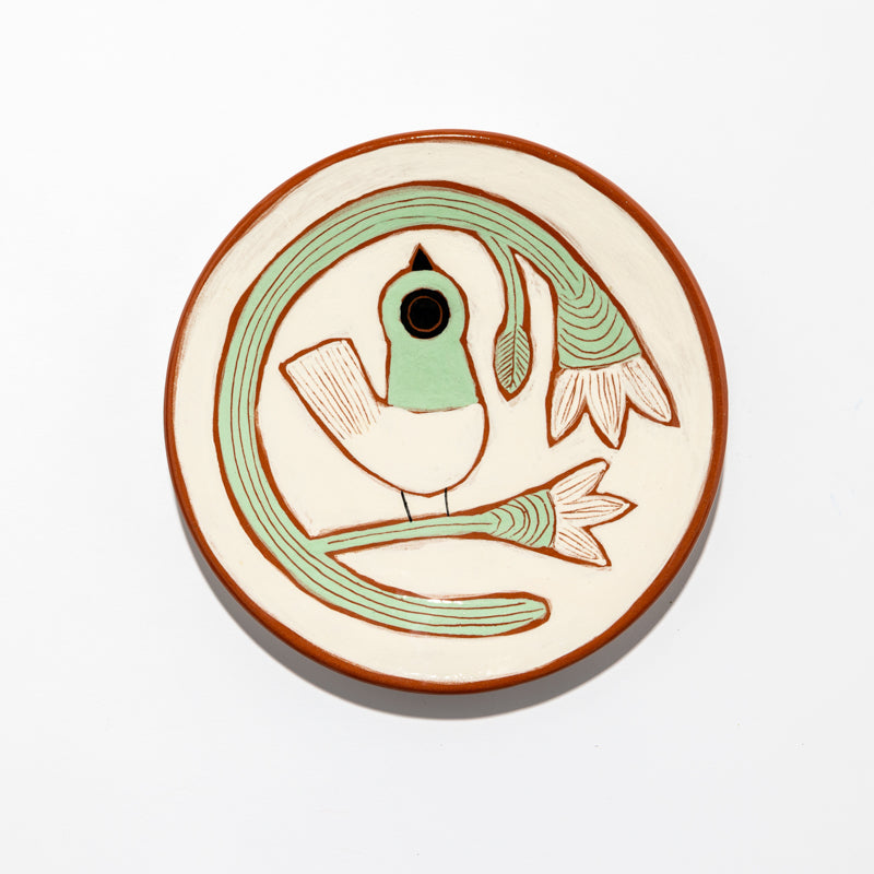 Handmade ceramic bird dessert plate 19cm