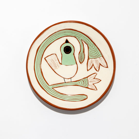 Handmade ceramic bird dessert plate 19cm