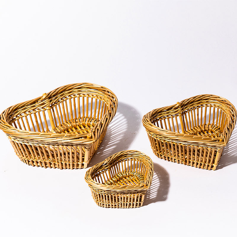 Corbeilles coeur en osier