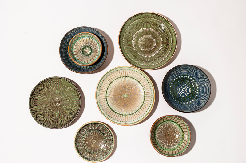 Traditional Horezu Plates 21 cm - Dark Shades