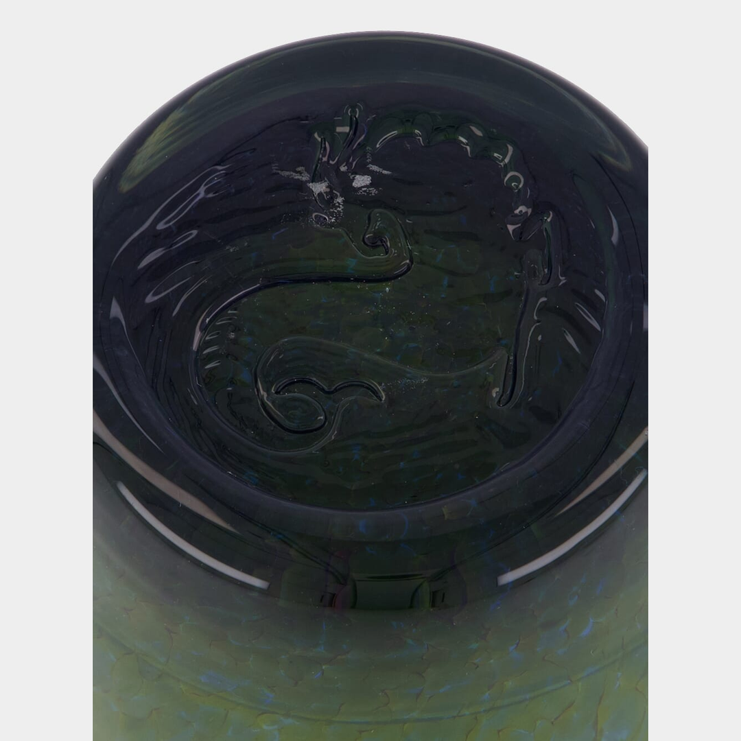 Verre Avis vert en verre soufflé