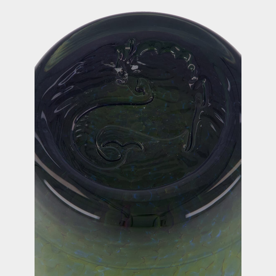 Verre Avis vert en verre soufflé