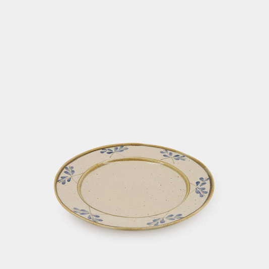 Assiette plate Lusitano bleu et vert — décor de bordure