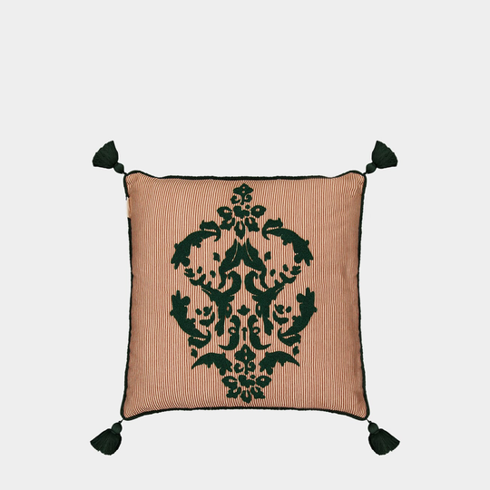 Coussin Bourbon brodé en coton