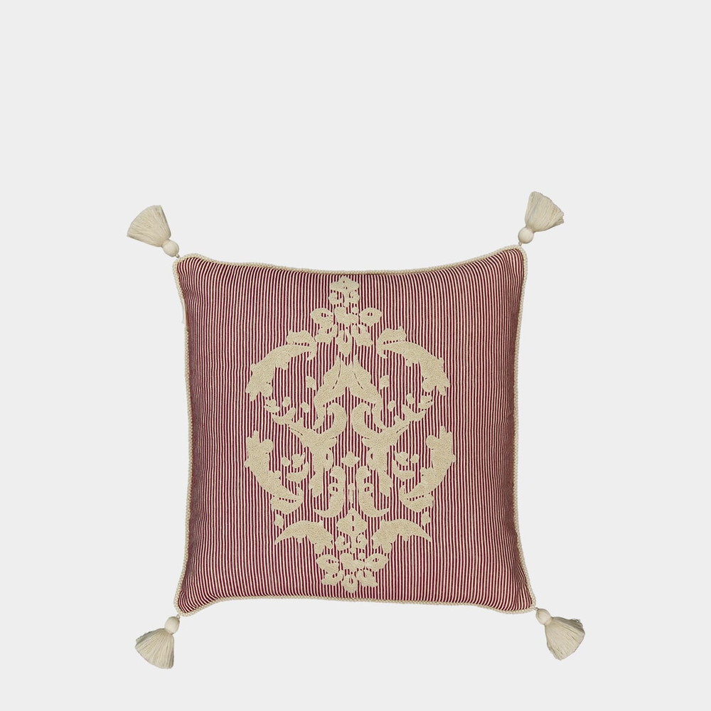 Coussin Bourbon brodé en coton