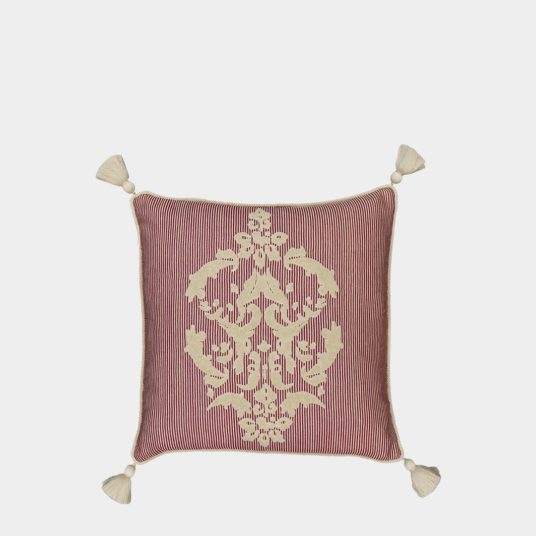 Coussin Bourbon brodé en coton