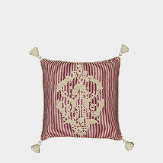 Coussin Bourbon brodé en coton