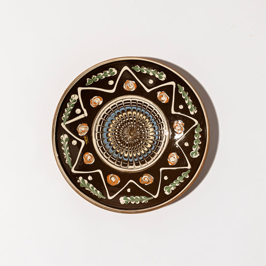 Traditional Horezu Plates 21 cm - Dark Shades