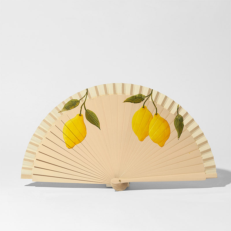 Fan with lemon hand-painted