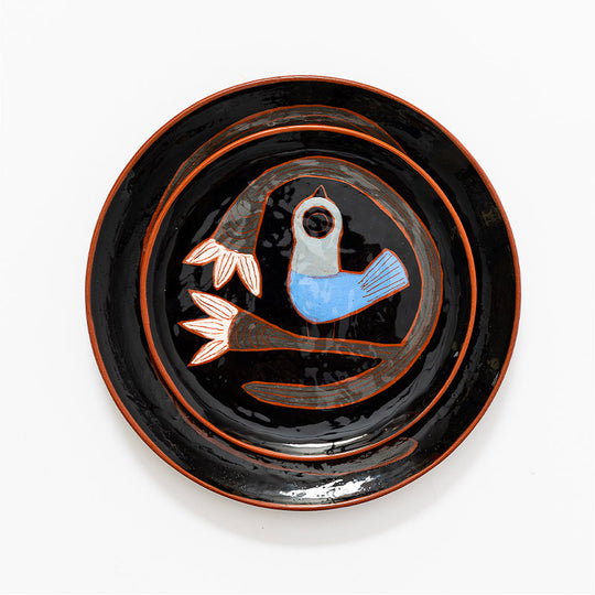 Handmade ceramic bird plate