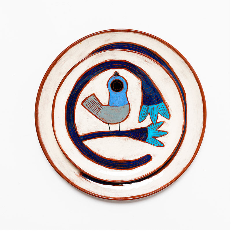 Handmade ceramic bird plate