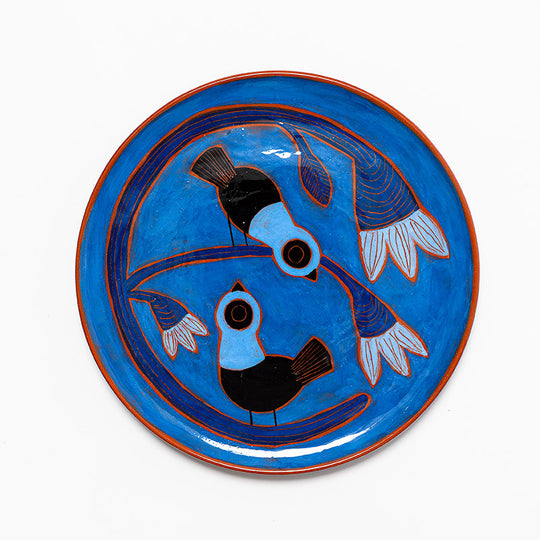 Handmade ceramic bird plate 27cm