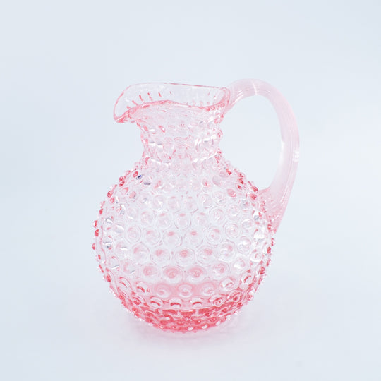 Cruche ronde à boules en verre Rose