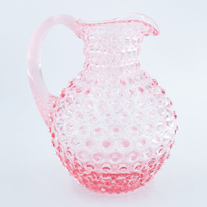 Cruche ronde à boules en verre Rose