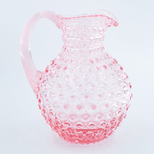 Cruche ronde à boules en verre Rose