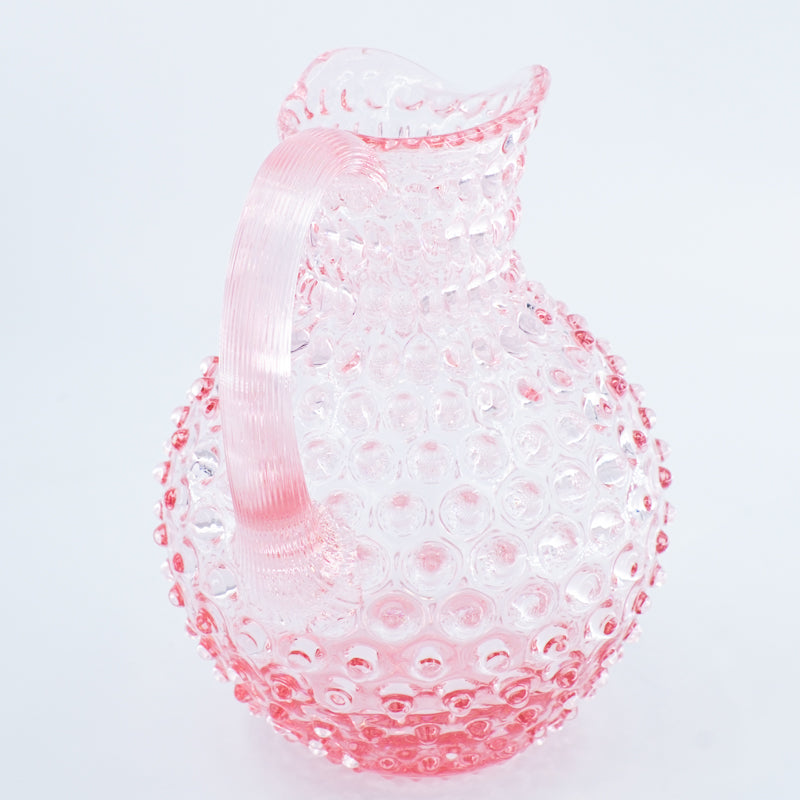 Cruche ronde à boules en verre Rose