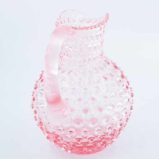 Cruche ronde à boules en verre Rose