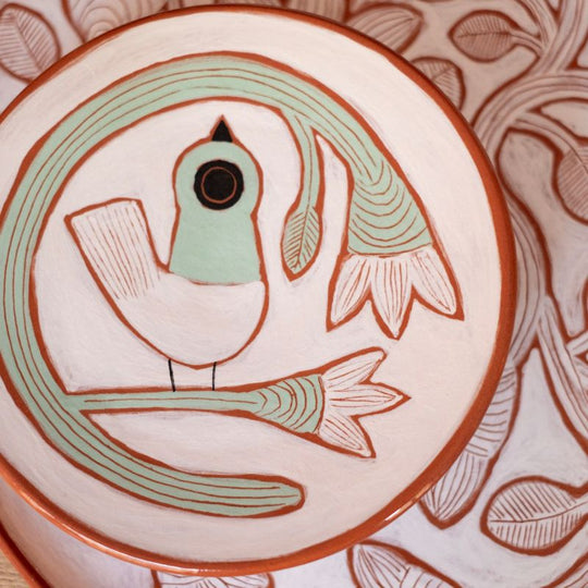 Assiette à dessert Oiseau en céramique
