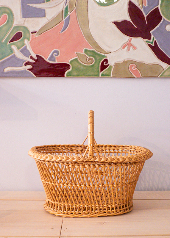 Panier en osier à croisé double