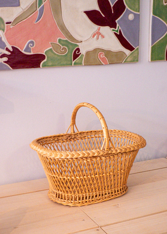 Panier en osier à croisé double