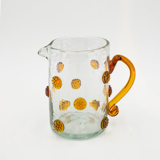 Dimpled glass pitcher