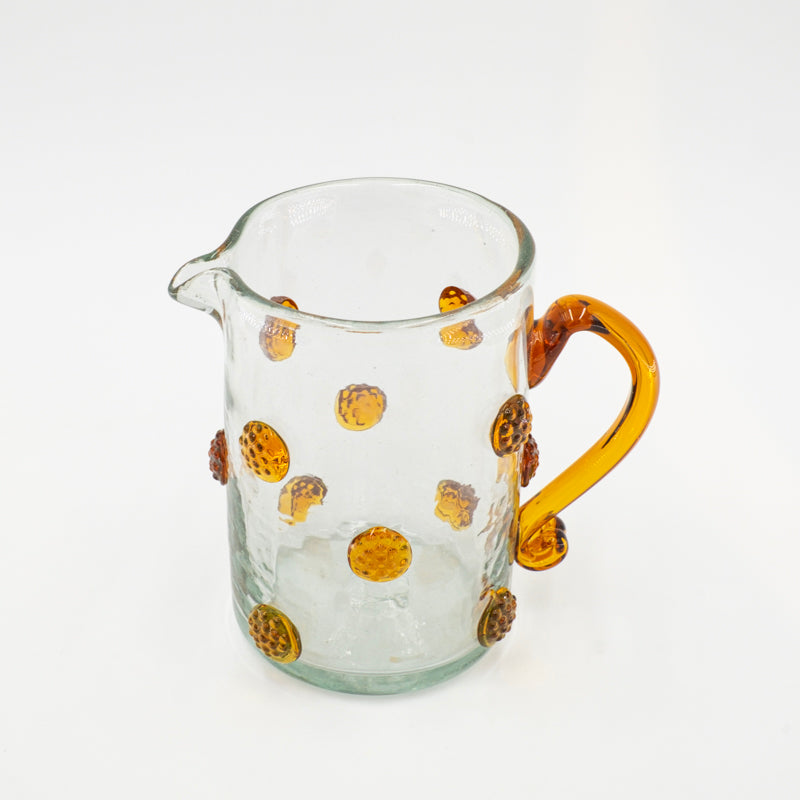 Dimpled glass pitcher