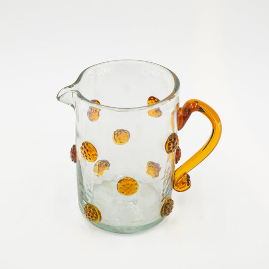 Dimpled glass pitcher