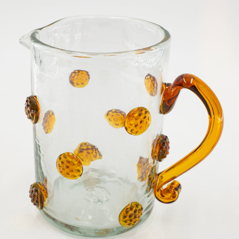 Dimpled glass pitcher