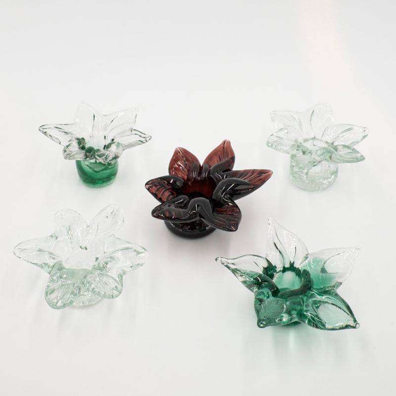 Flower glass candle holders