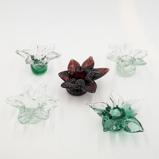 Flower glass candle holders
