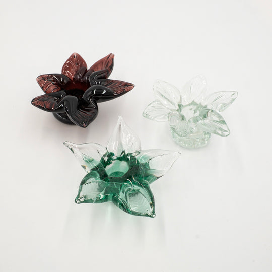 Flower glass candle holders