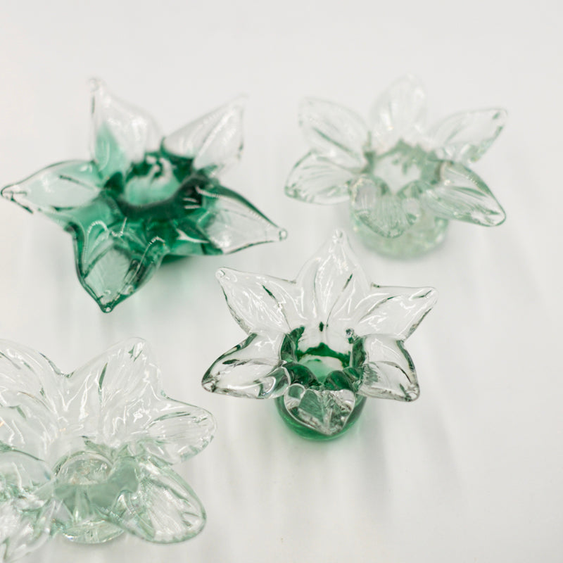 Flower glass candle holders