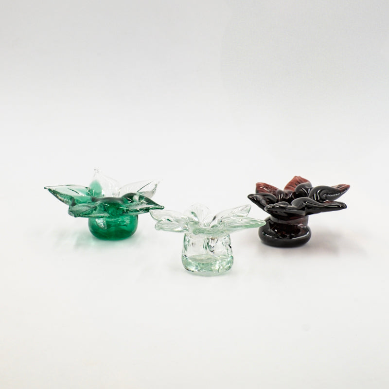Flower glass candle holders