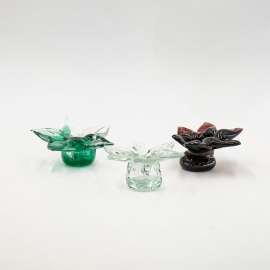 Flower glass candle holders