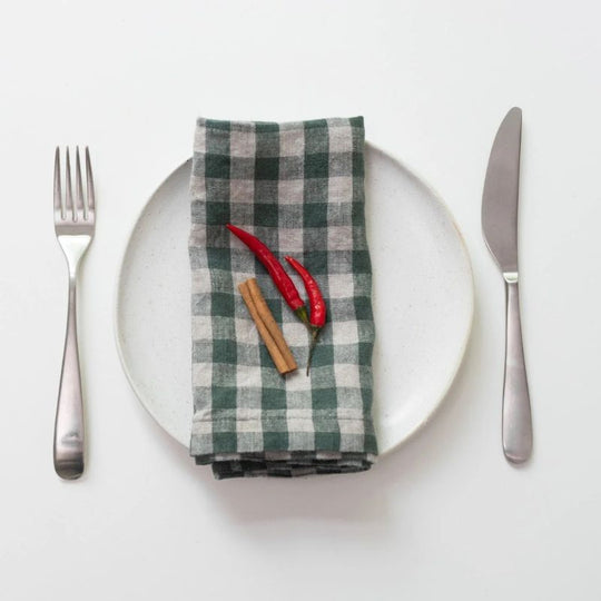 Serviettes de table à carreaux
