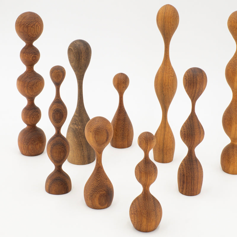 Sculptures Gouttes en Iroko