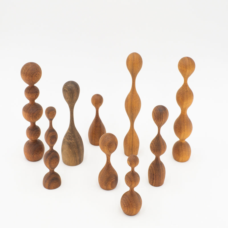 Sculptures Gouttes en Iroko