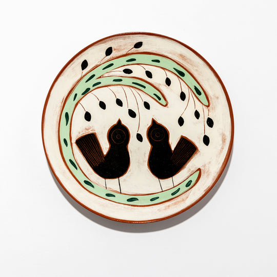 Handmade ceramic bird plate 27cm