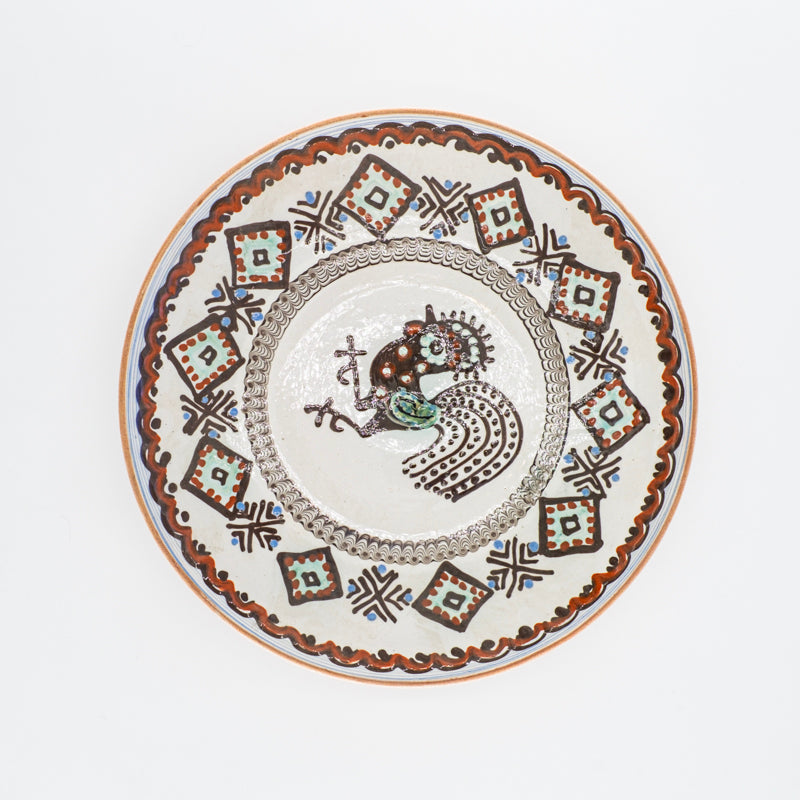 Traditional Horezu Plates 25cm, Light Shades