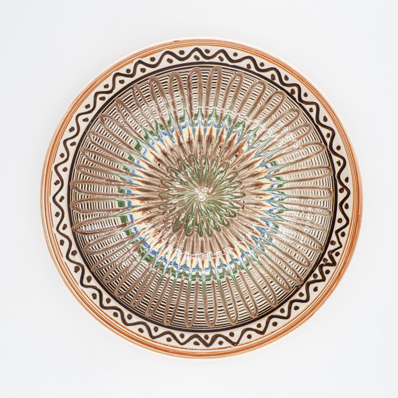 Traditional Horezu Plates 25cm, Light Shades
