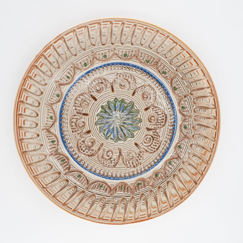 Traditional Horezu Plates 25cm, Light Shades