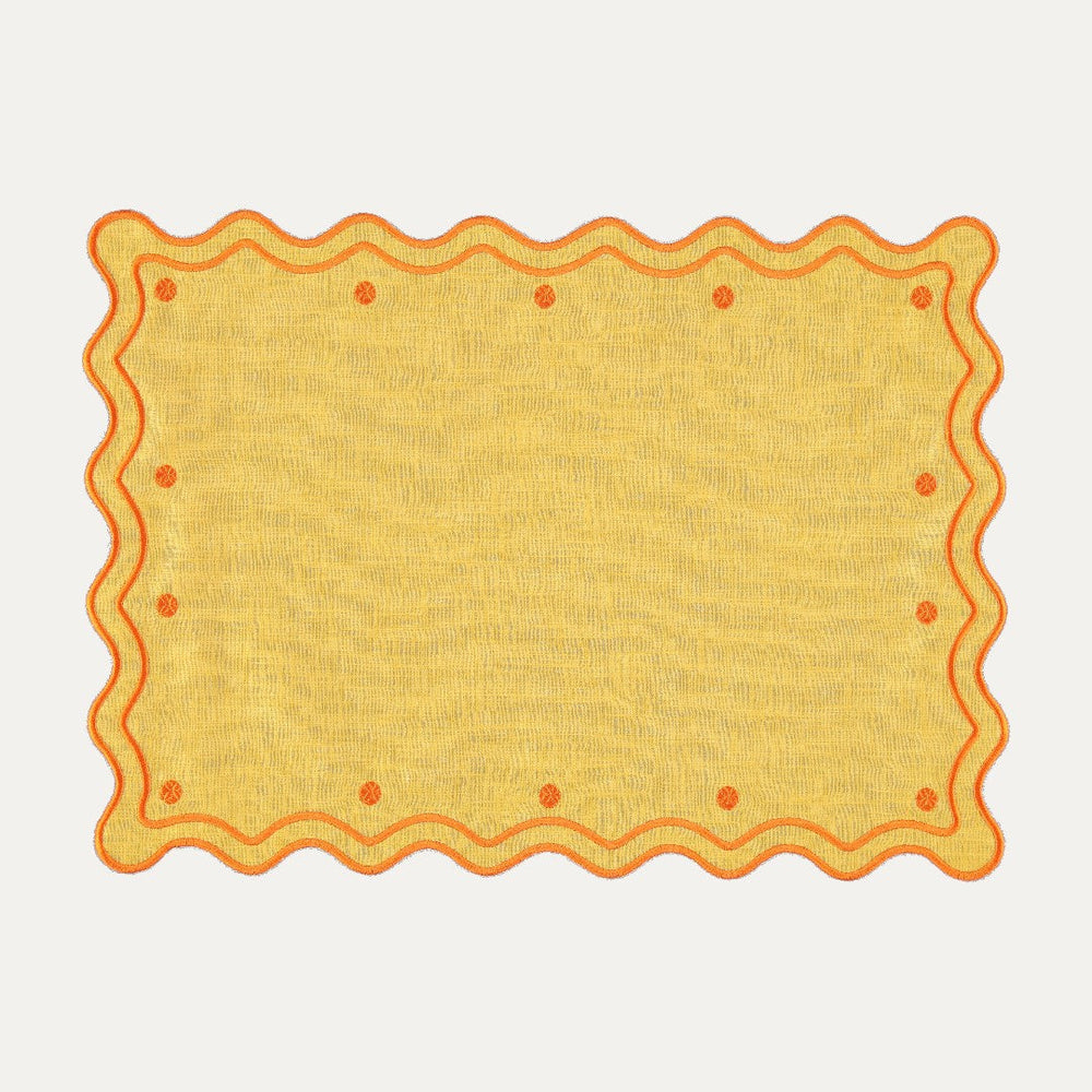Obidos Table Set and Napkin - Yellow and Orange