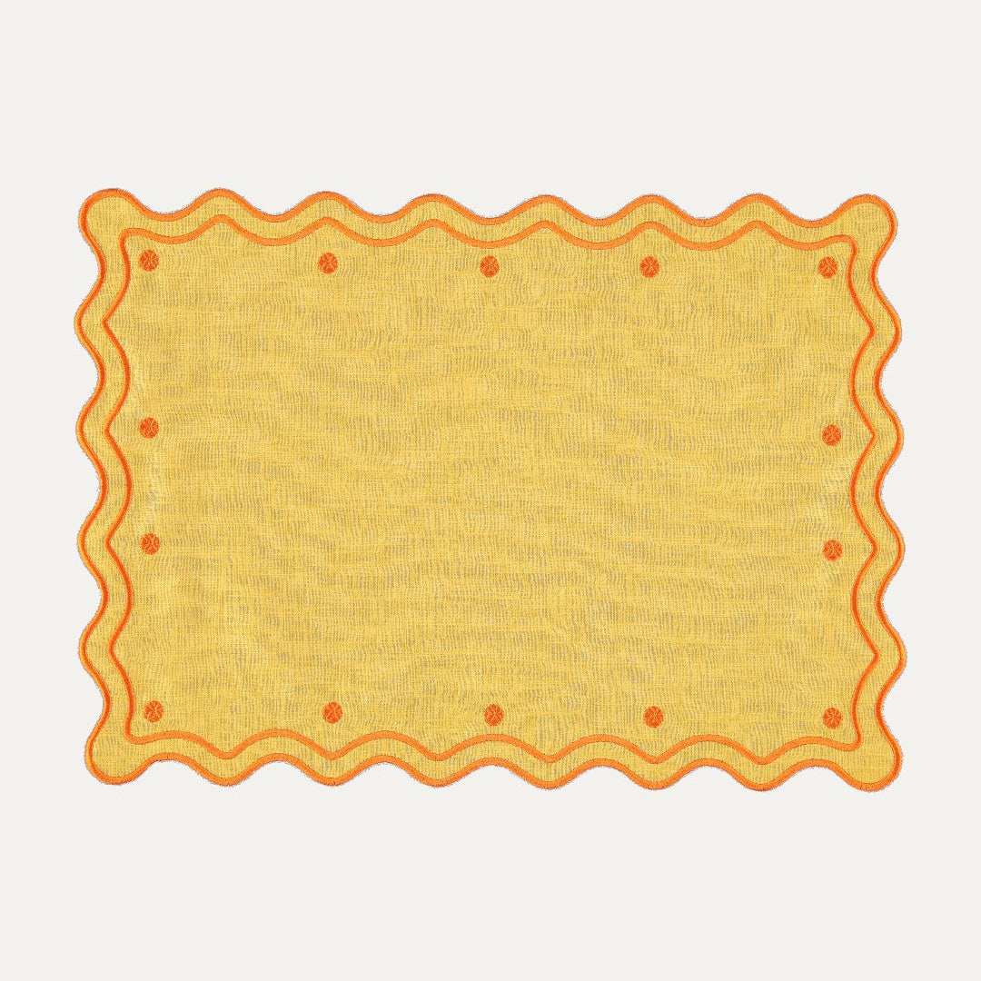 Obidos Table Set and Napkin - Yellow and Orange