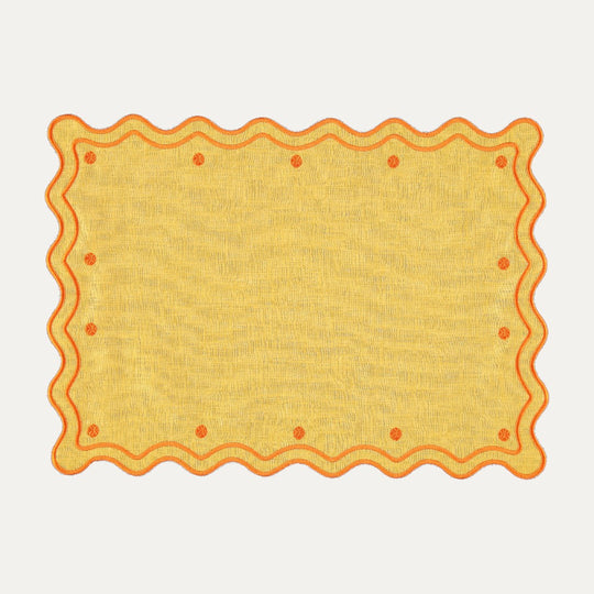 Obidos Table Set and Napkin - Yellow and Orange