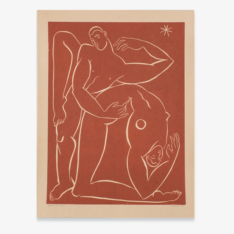 Dancers at Dusk - linocut print par Sofia Salazar