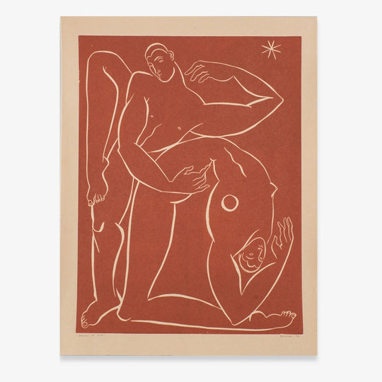 Dancers at Dusk - linocut print par Sofia Salazar